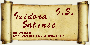 Isidora Šalinić vizit kartica